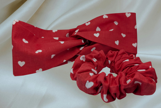 Red Headband & Scrunchie Set