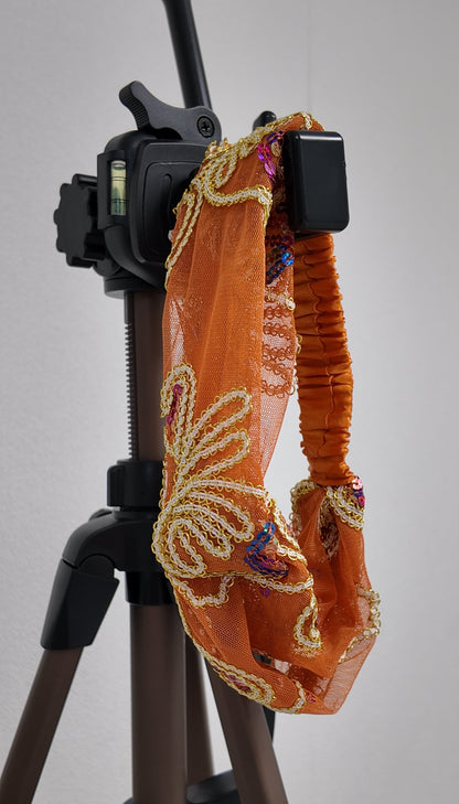 Orange Embroided Headband
