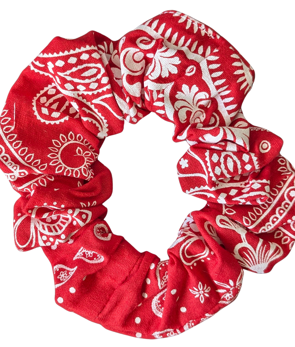 Red Bandana Scrunchie