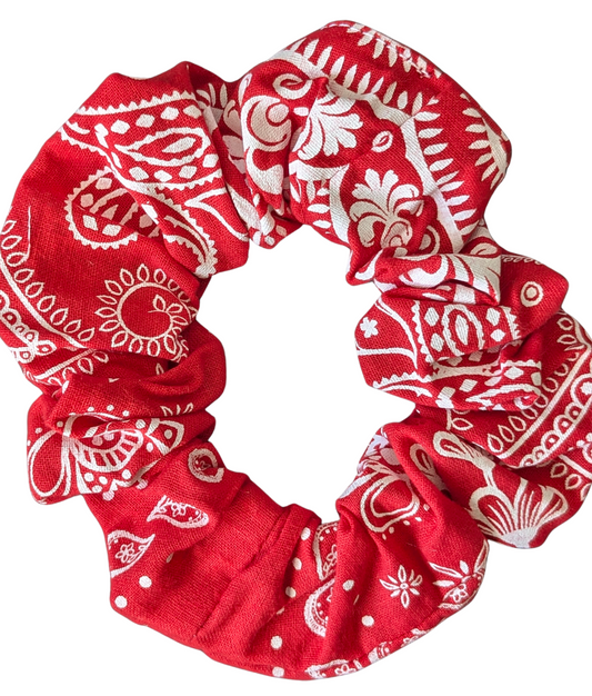 Red Bandana Scrunchie